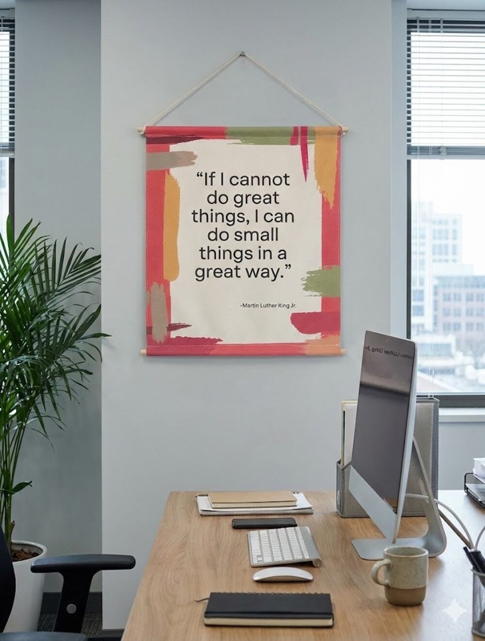 Positive Motivational Quote Flag Hanging Canvas Martin Luther King 16 x 20”